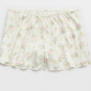 Aerie Floral Pajama Shorts - White, Pink, Yellow, Green